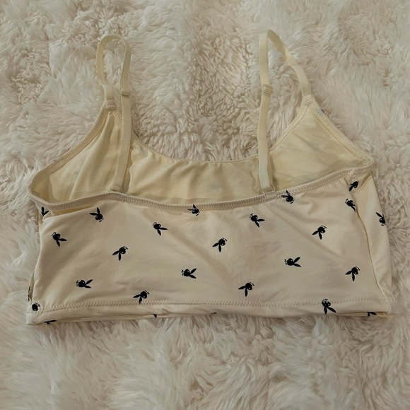 Playboy x Pacsun White and Black Logo Print Cami/Crop Top - Picture 2 of 3